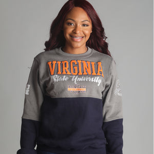 Virginia State  | THE VSU  GRAD | GRAY & NAVY UNISEX SWEATSHIRT