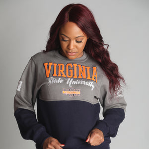 Virginia State  | THE VSU  GRAD | GRAY & NAVY UNISEX SWEATSHIRT