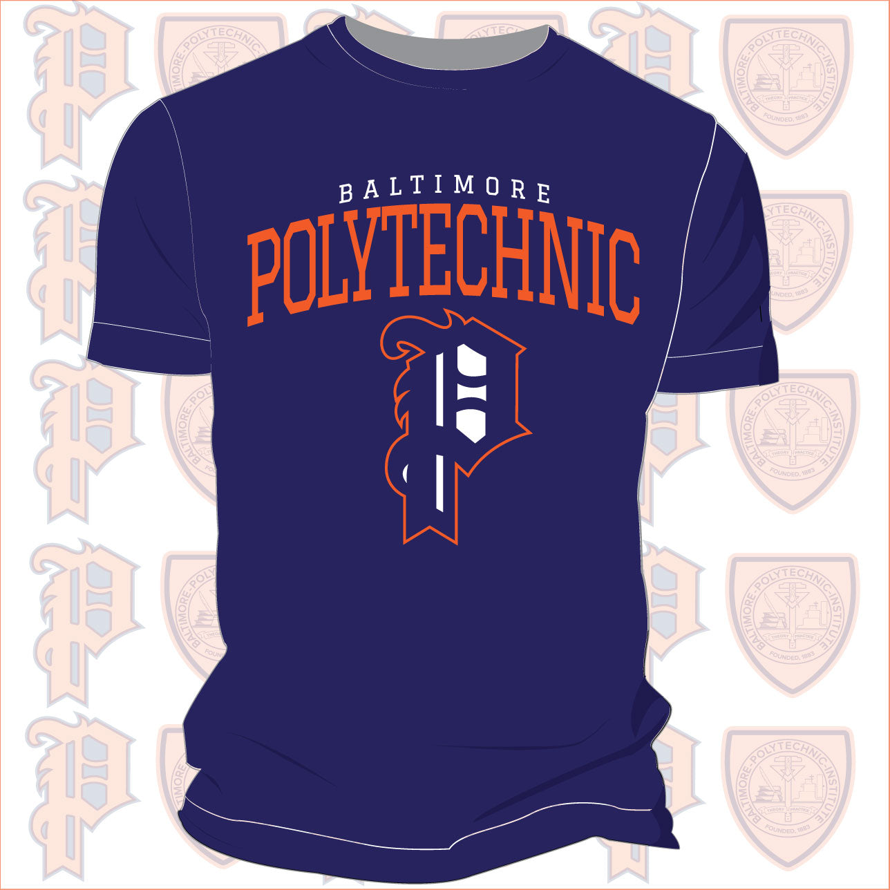Baltimore Polytechnic Institute | Vintage P83 Navy Unisex Tees (z)