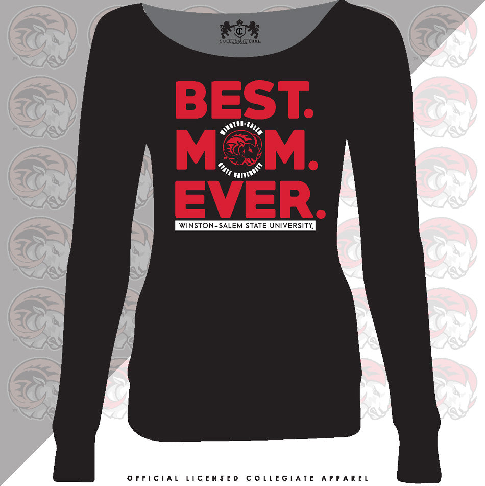 WSSU | Best "MOM" Ever Ladies Black Off The Shoulders (z)