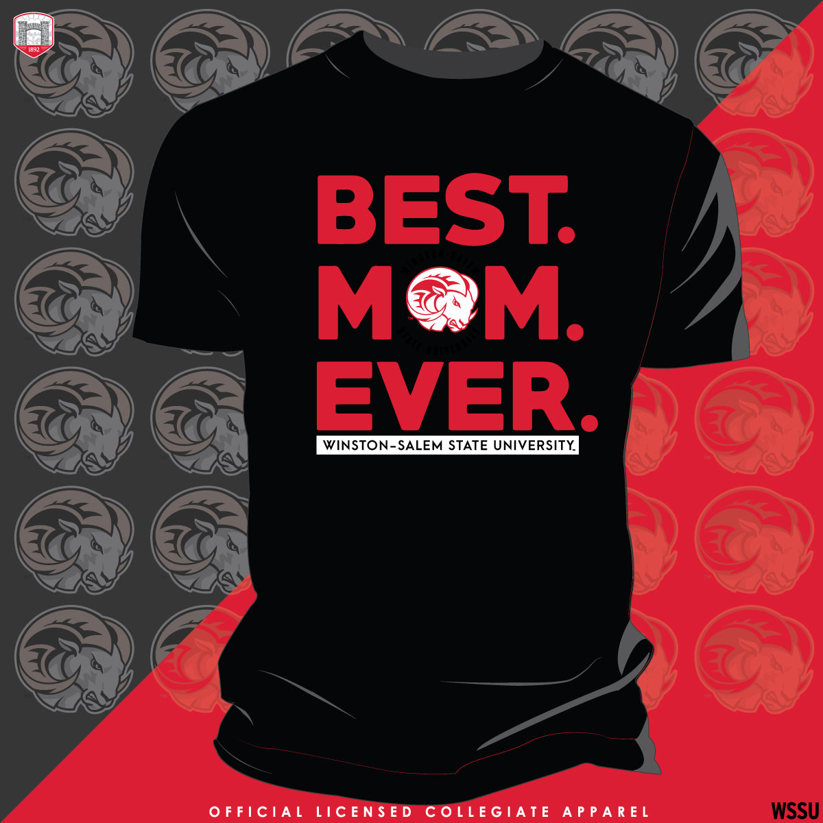 WSSU | Best "MOM" Ever Black Unisex Tees (N)