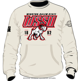 WSSU  |  Chenille Rams LOGO  | Cream Unisex Sweatshirt