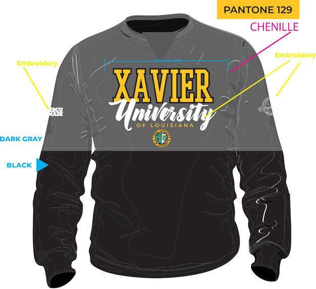 Xavier University | THE  GRAD | GRAY & BLACK UNISEX SWEATSHIRT