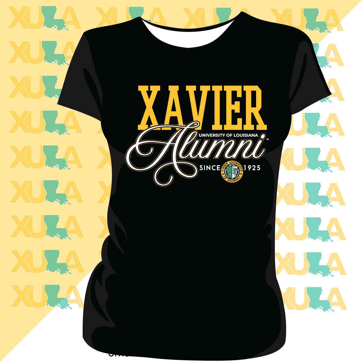 Xavier University | Fancy ALUMNI  Black Ladies Tees