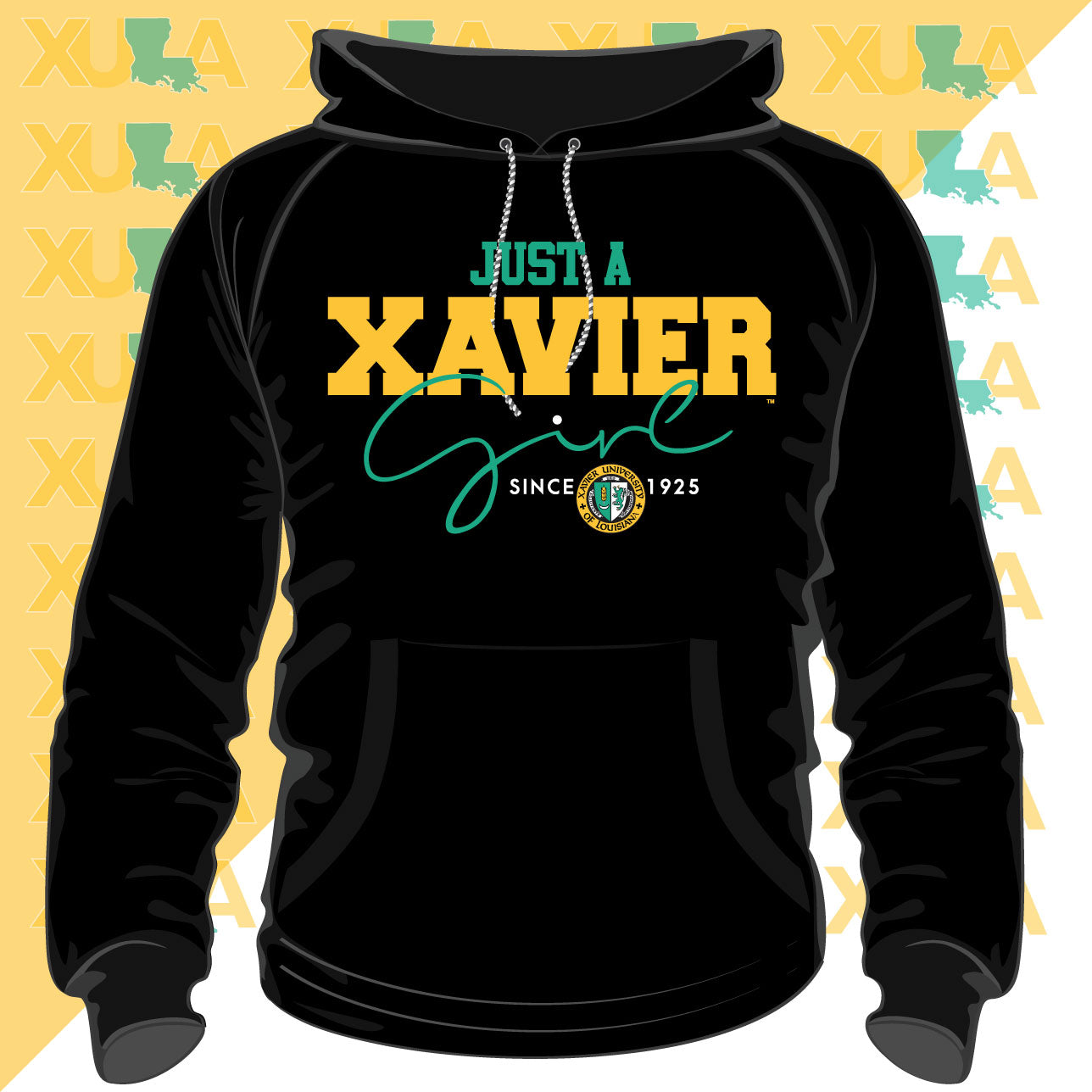 Xavier University | Just a Girl  Black Unisex Hoodie (z)