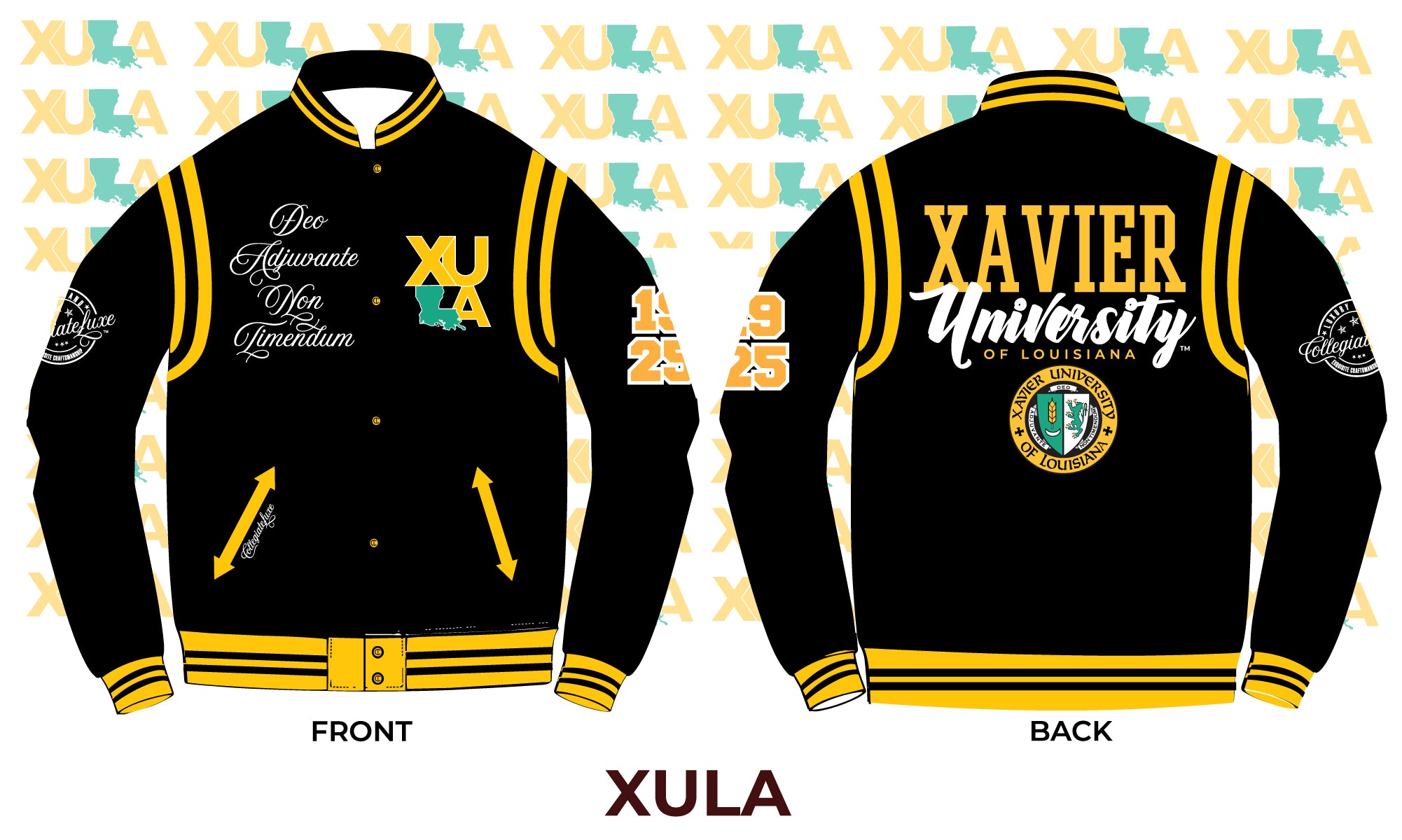 Wool Black Louisiana Xavier University Varsity Jacket - Jackets Masters