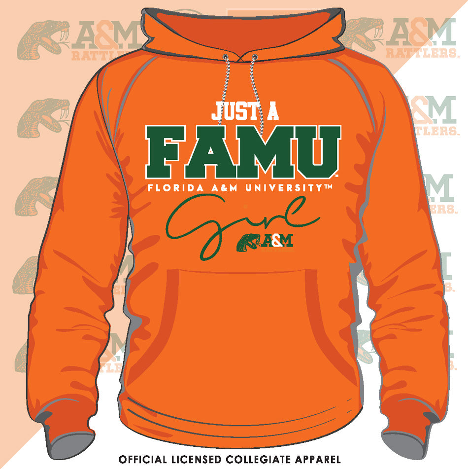 FAMU | JUST A GIRL Orange Unisex Hoodie (Z)