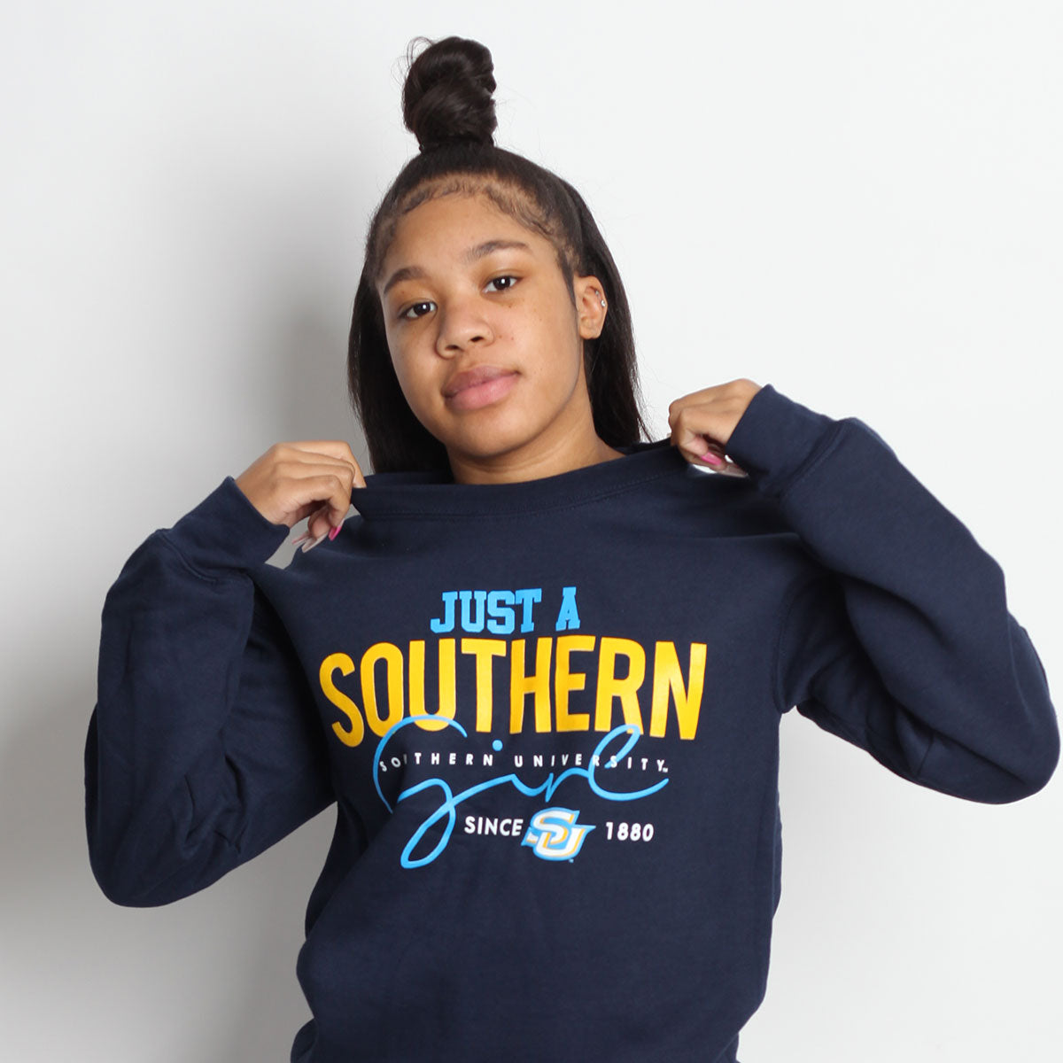 SOUTHERN UNIV. | Just A Girl  Navy Unisex Sweatshirt -DK-