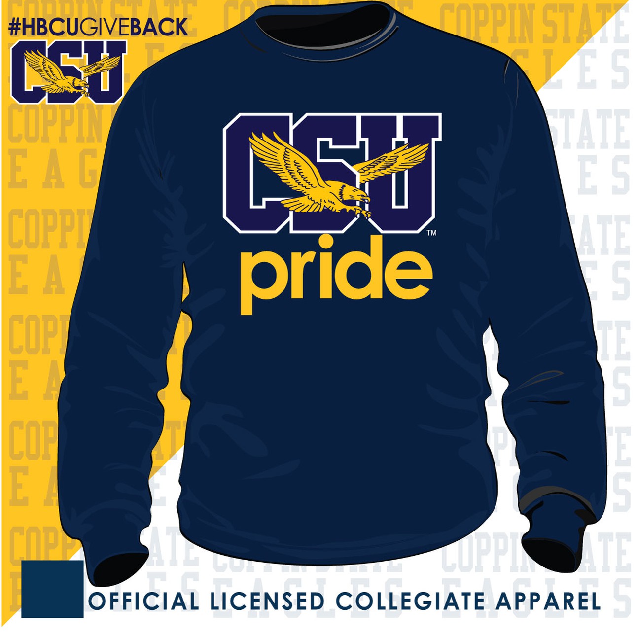 Coppin St. | SCHOOL PRIDE Navy Unisex Sweatshirt