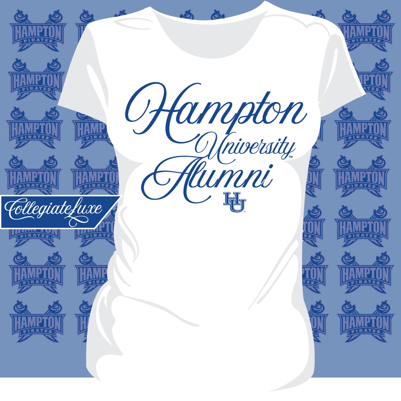 Hampton U | Super Fancy ALUMNI White Ladies Tees (z)
