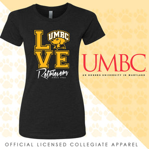 Maryland Baltimore County | UMBC  | LOVE Black & Gold Unisex Tees