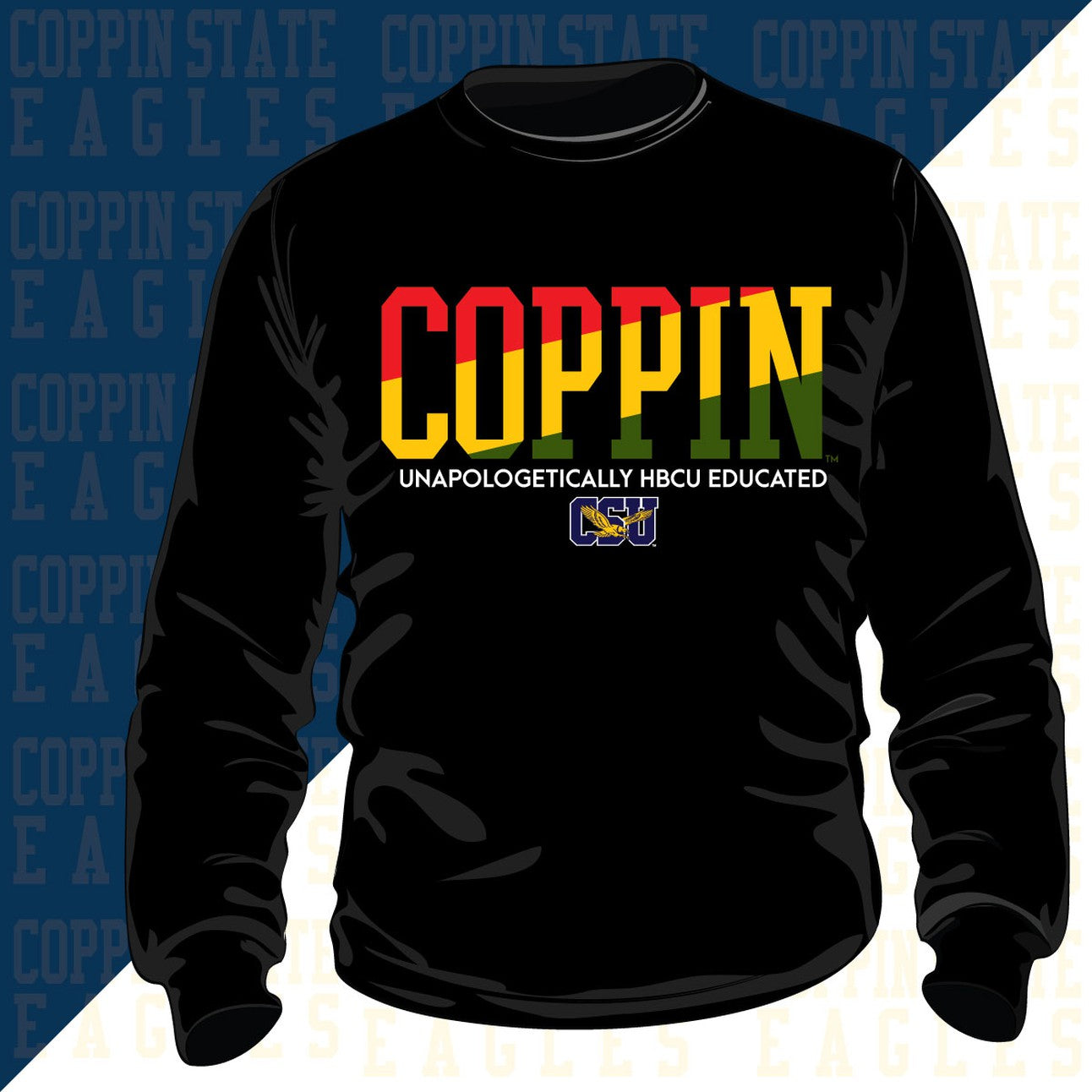 Coppin St. | 1892 Selassie RASTA Black Unisex Sweatshirt (Z)