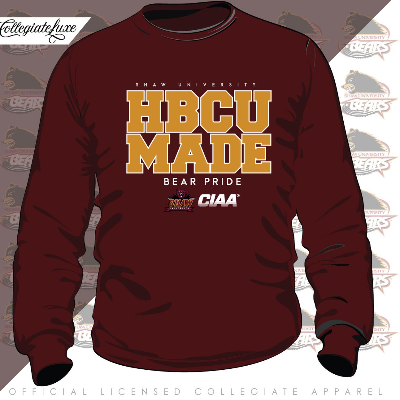 SHAW U | HBCU MADE Maroon unisex sweatshirt (z)