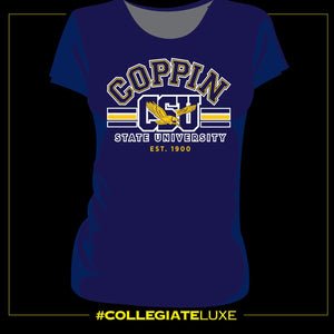 Coppin St. | TRAD Navy Ladies V-Neck Tees (Z)