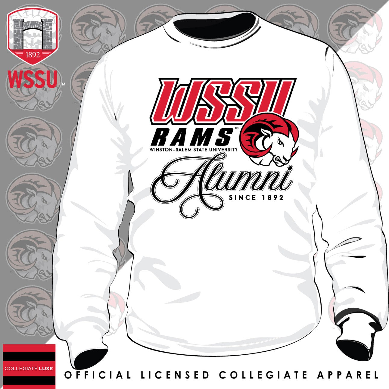 WSSU | Fancy ALUMNI White Unisex Sweatshirts (N)