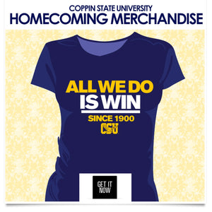 Coppin St. | ALL WE DO IS WIN Navy Ladies Tees