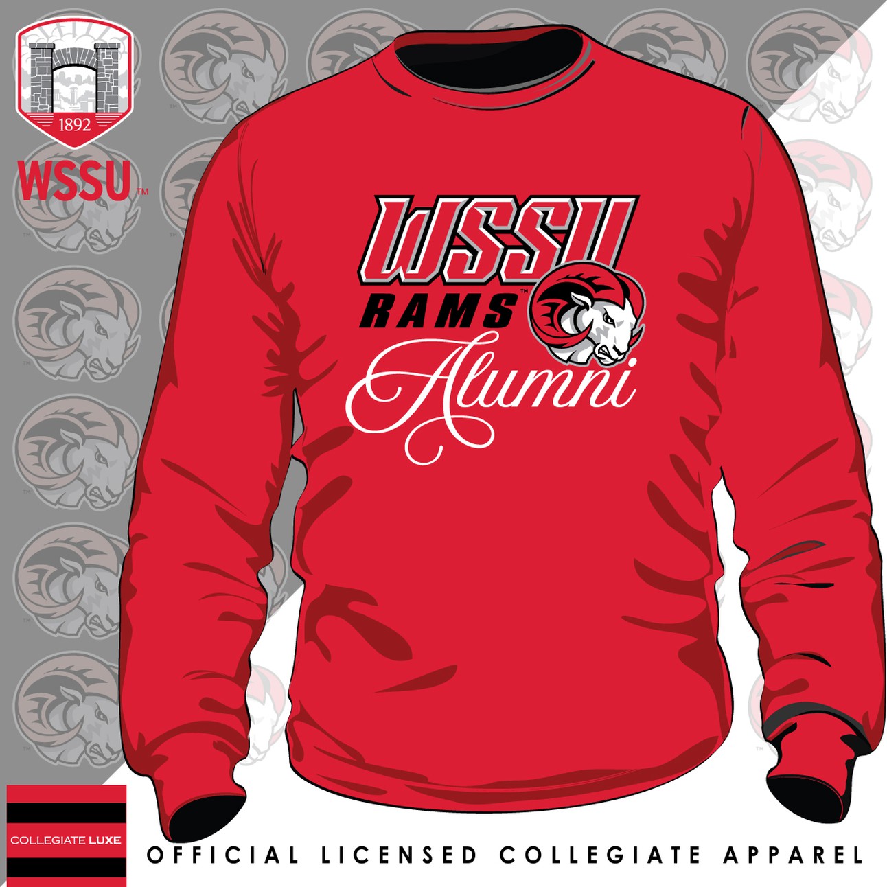 WSSU | Fancy ALUMNI Red Unisex Sweatshirt (N)