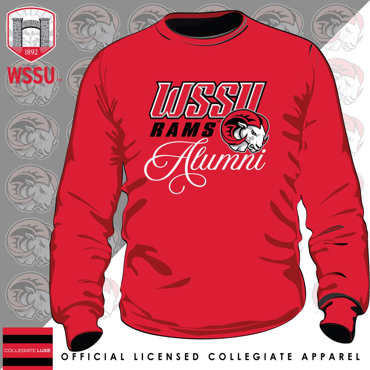 WSSU | Fancy ALUMNI Red Unisex Sweatshirt (z)