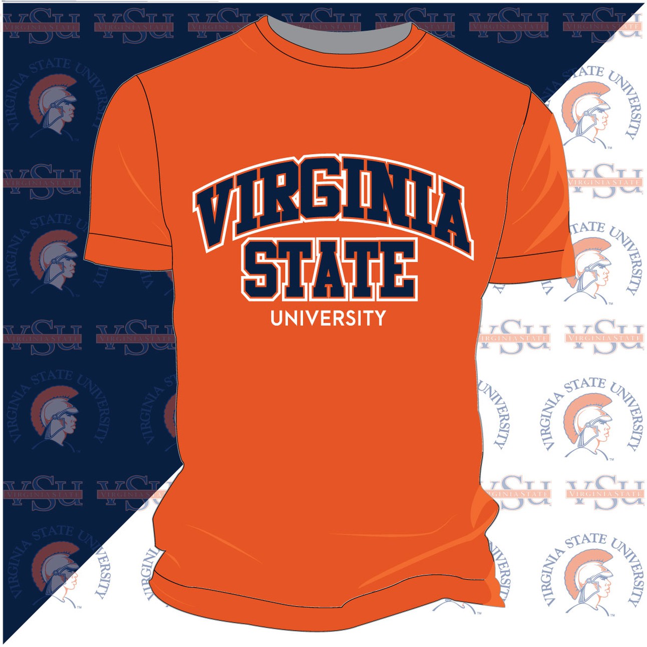 Virginia State  | VSU Arch Orange Unisex Tees (z) (DK)