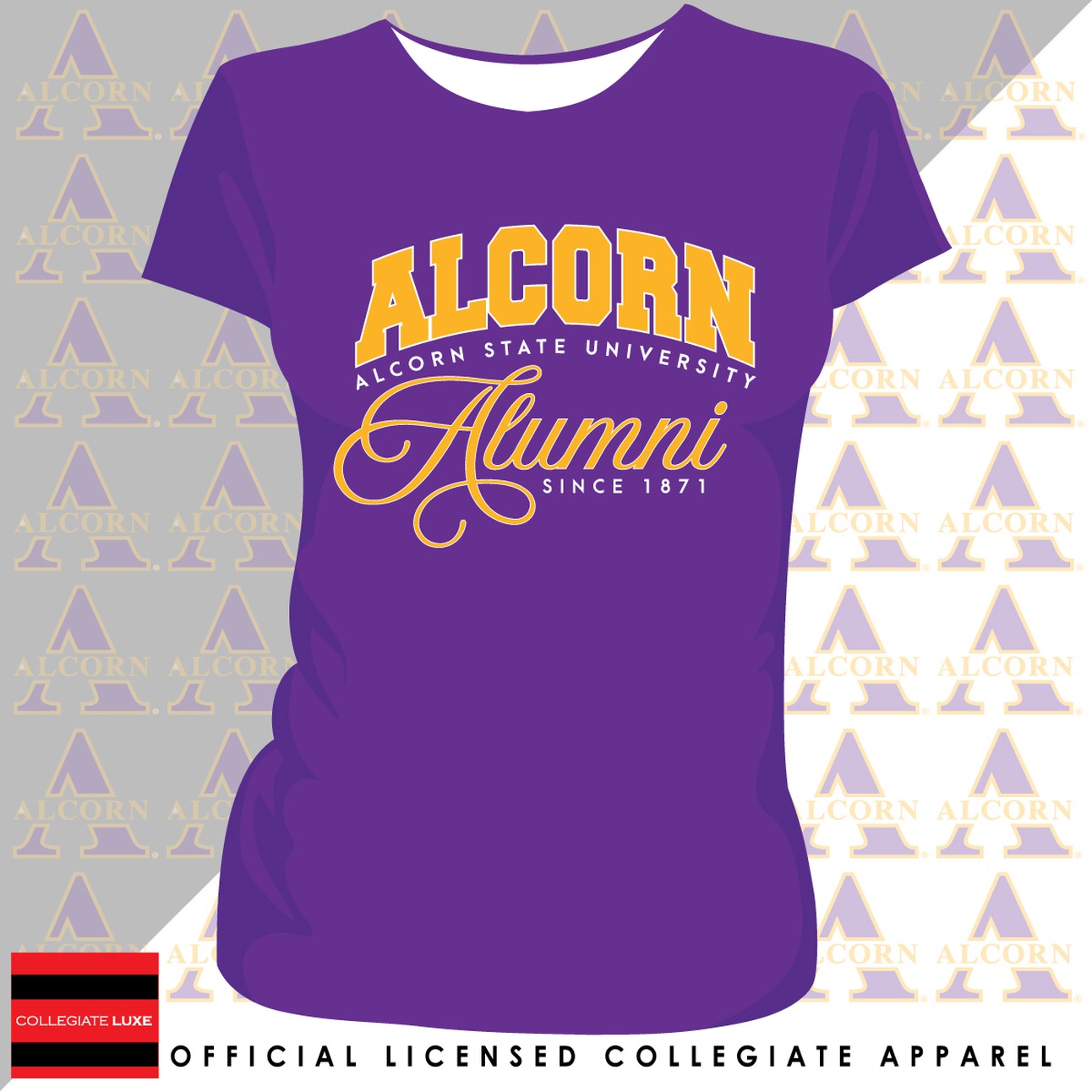 ALCORN | FANCY ALUMNI Purple Ladies Tees (z)