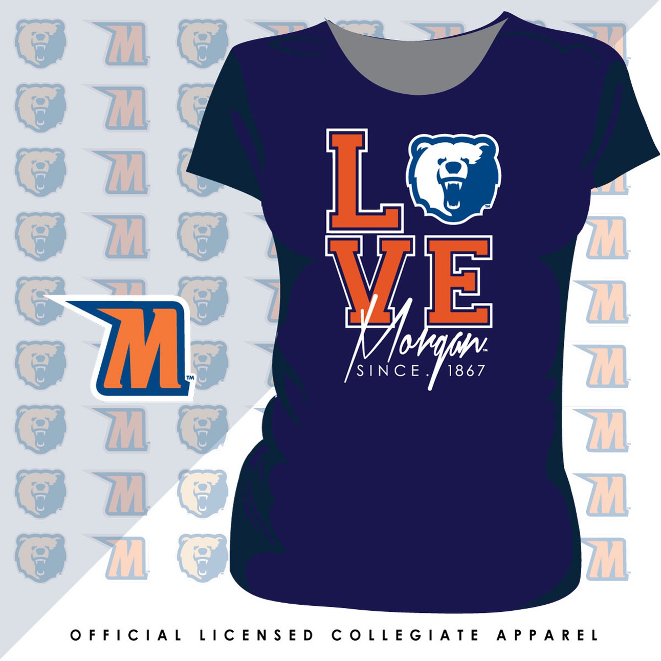 Morgan State | LOVE LOGO Navy Ladies Tees -Z-