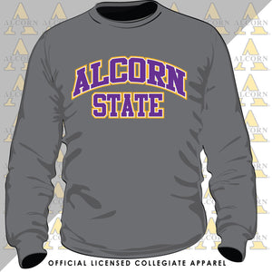 ALCORN | STATE. ARCH Gray Unisex Sweatshirt (N)