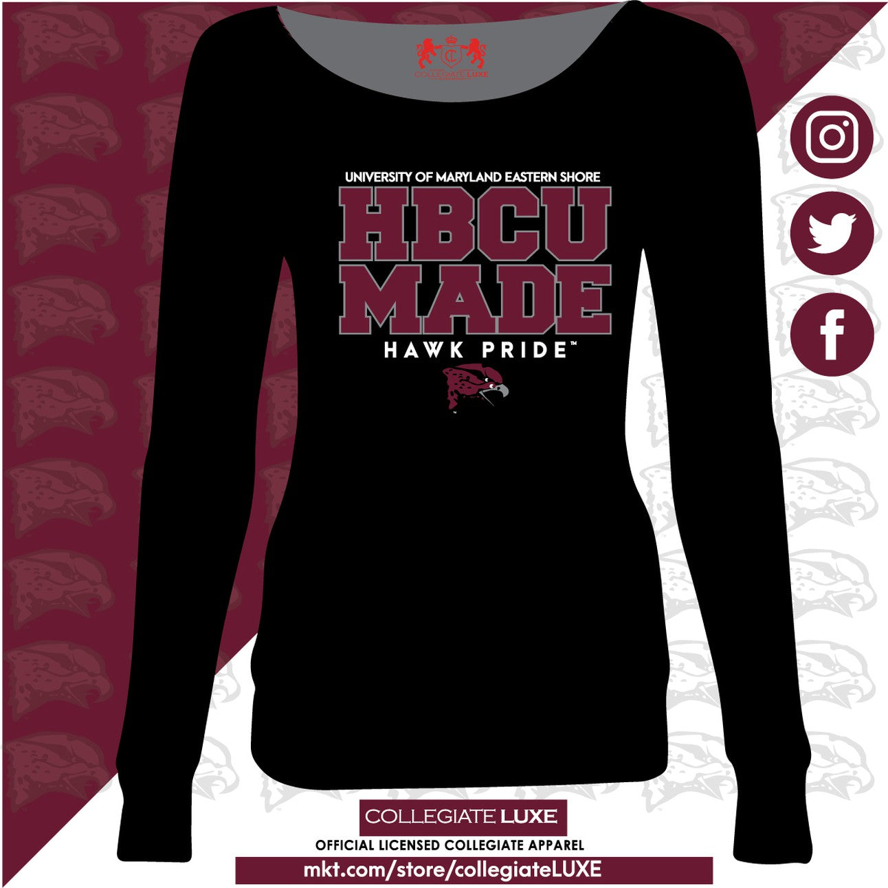 UMES | HBCU MADE Black Ladies Off The Shoulder -Z-