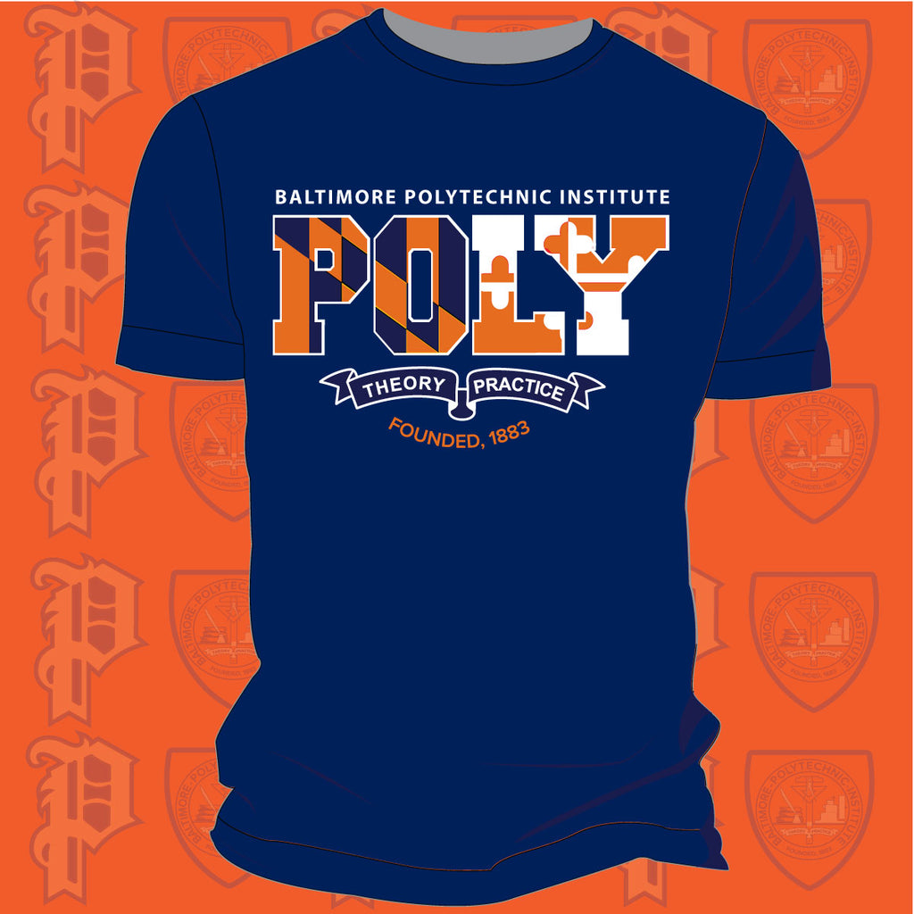 Baltimore Poly Baltimore Polytechnic Institute | FLAG COLORS Navy Unisex Tees ...