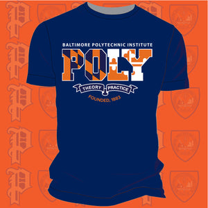 Baltimore Polytechnic Institute | POLY FLAG COLORS Navy Unisex Tees (Z)