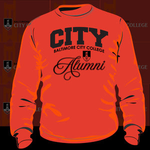 BALTIMORE CITY COLLEGE | FANCY ALUMNI Orange Unisex Sweatshirt (DK)