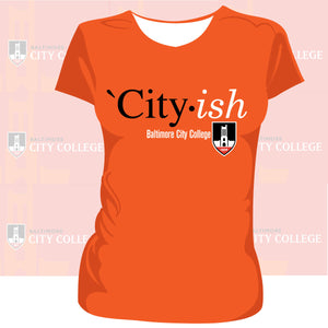 BALTIMORE CITY COLLEGE | CITY-ISH Orange Ladies Tee (z)