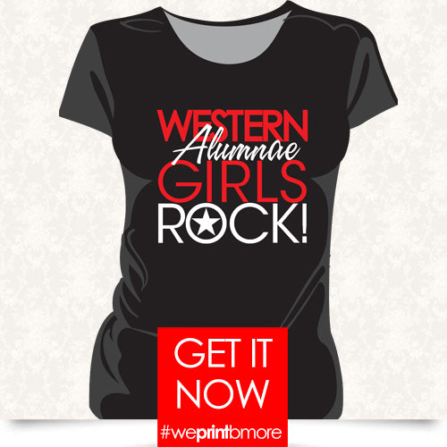 WESTERN HS | GIRLS ROCK ALUMNAE Black Ladies Tees (z)