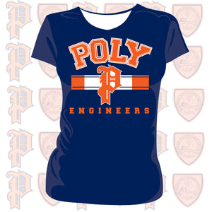 Baltimore Polytechnic Institute | 2K2 POLY ENGINEERS COLORS Navy Ladies Tees (Z)