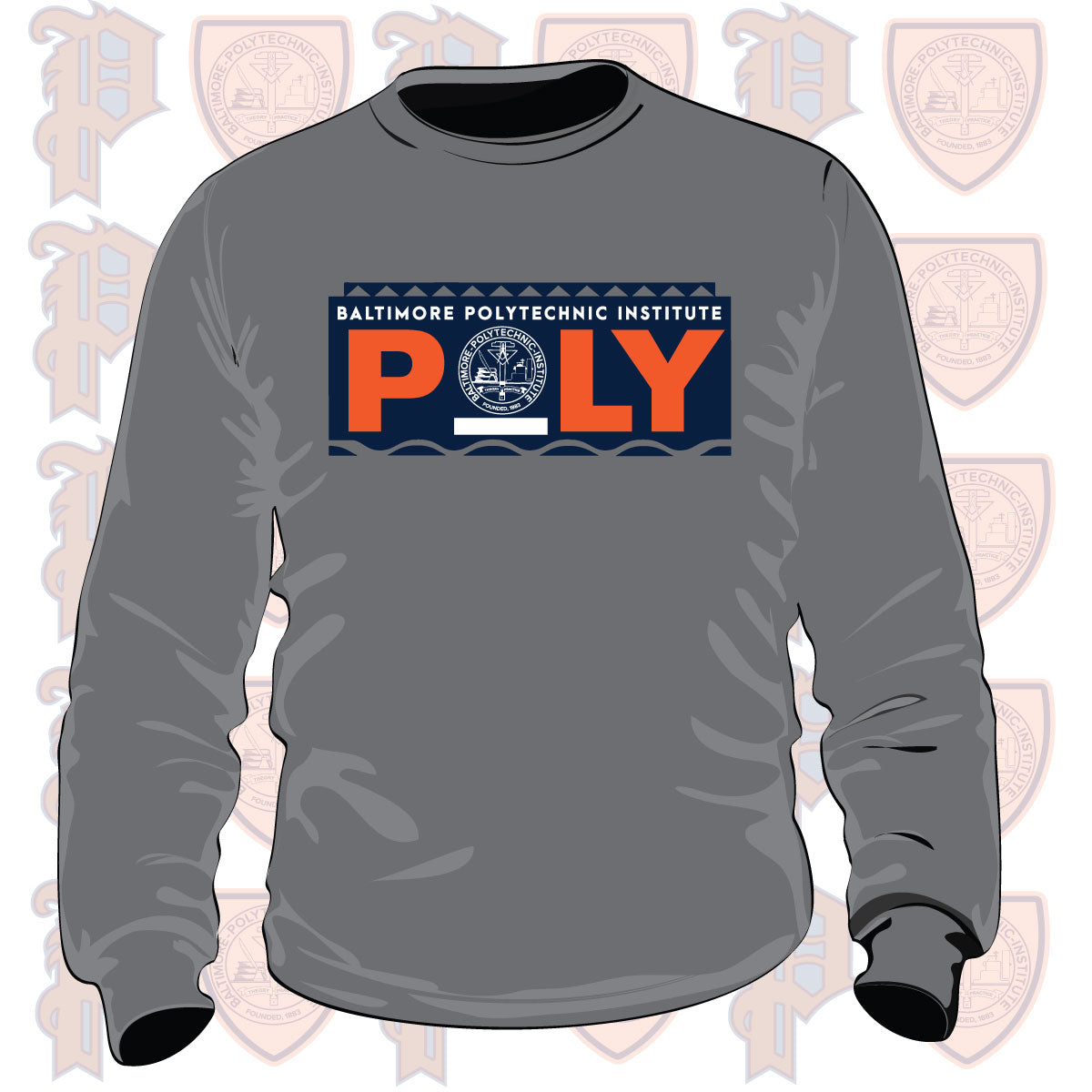 Baltimore Polytechnic Institute | 90s STUDENT Gray Unisex Sweatshirt -DK-
